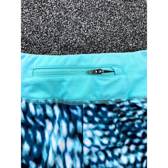 Nike Dri-Fit Shorts Women Extra Small Running Lined Tie Knit Waist Printed Green - Picture 10 of 11